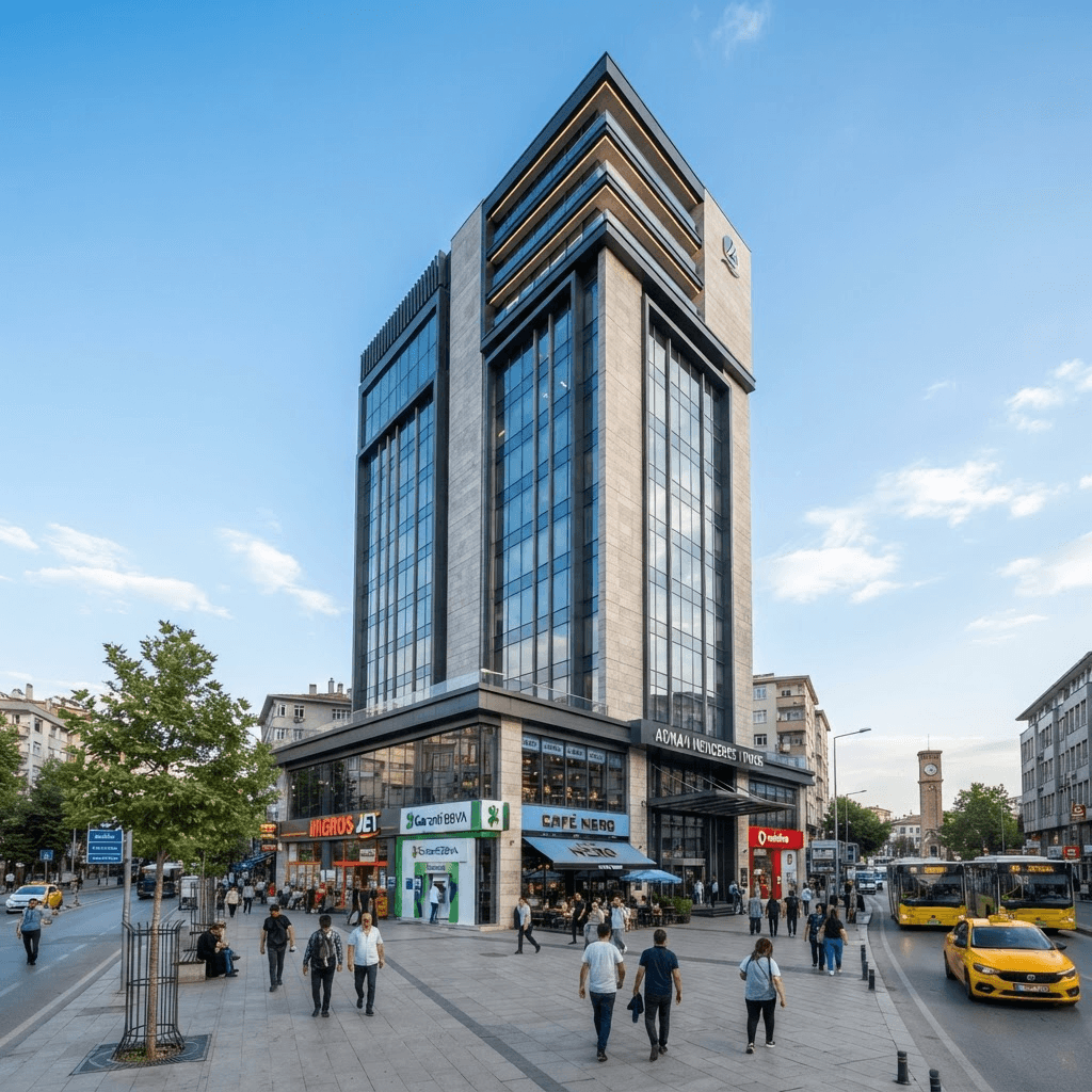 Malatya Battalgazi'de Mercan Yapı Mercan İş Merkezi projesi cephesi